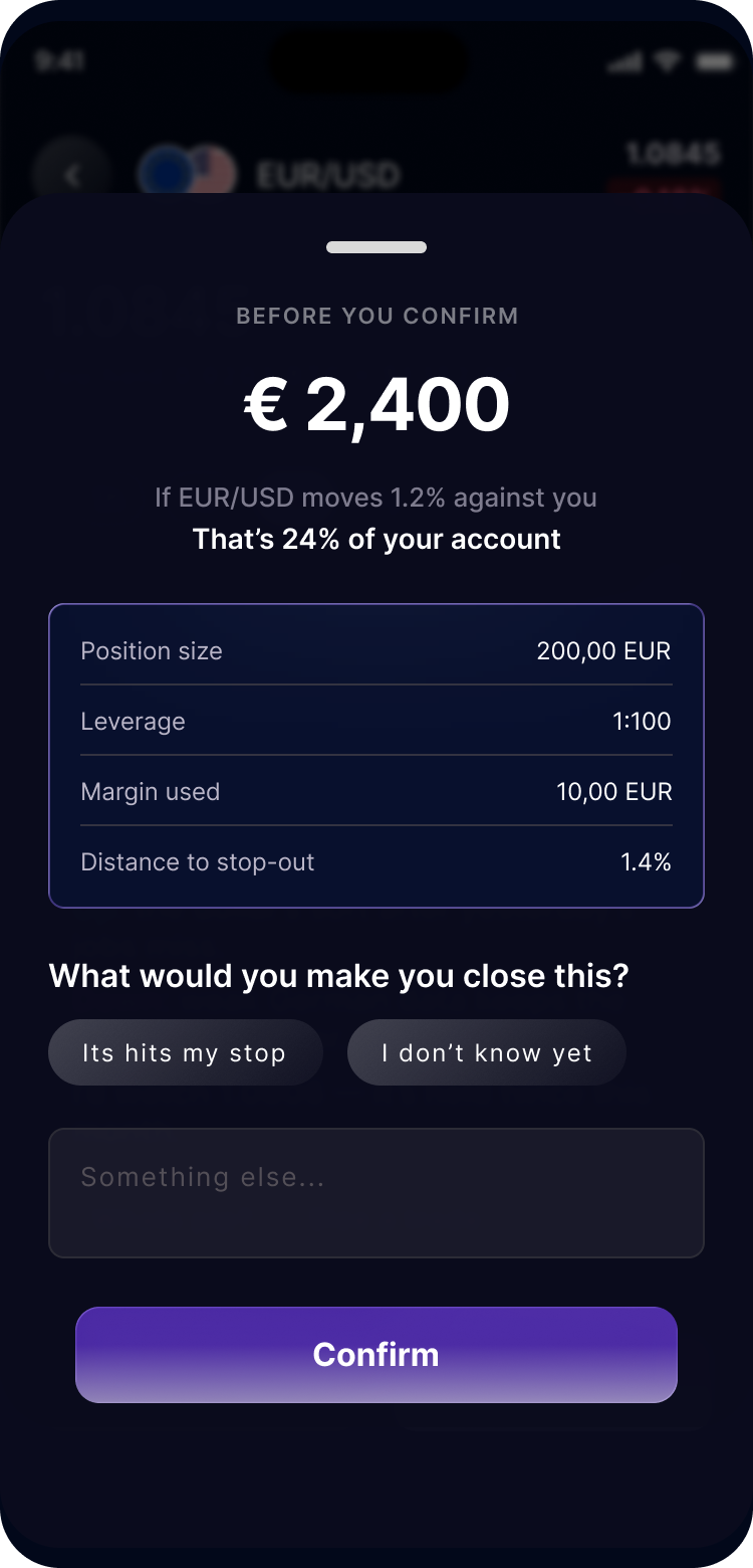Checkpoint confirmation screen